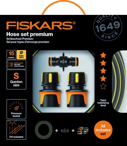 1027101 FISKARS Zestaw z wężem ogrodowym Premium, 9 mm (38), 15 m -Q4 www.dom-ogrod-hobby.pl 1.jpg